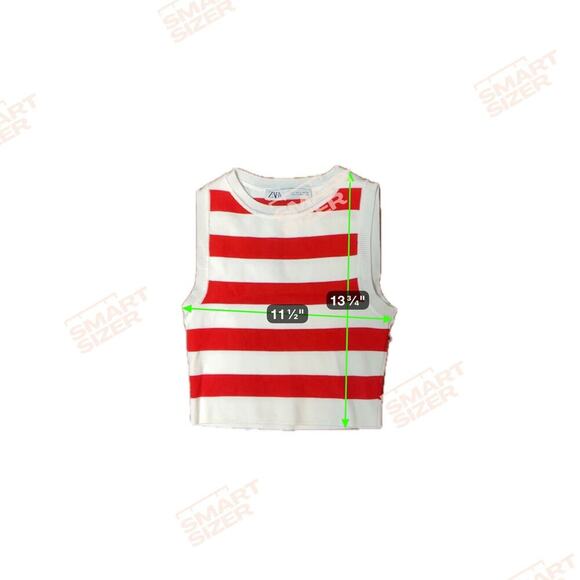 ZARA Cropped Knit Tank Top Sleeveless Stripped Light Blue/Red 2 Pc Bundle Size S - Picture 7 of 9